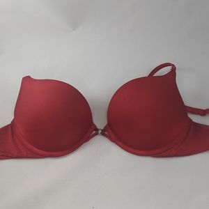 Red double push up bra